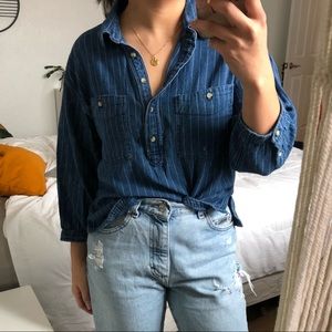 Striped Denim Top